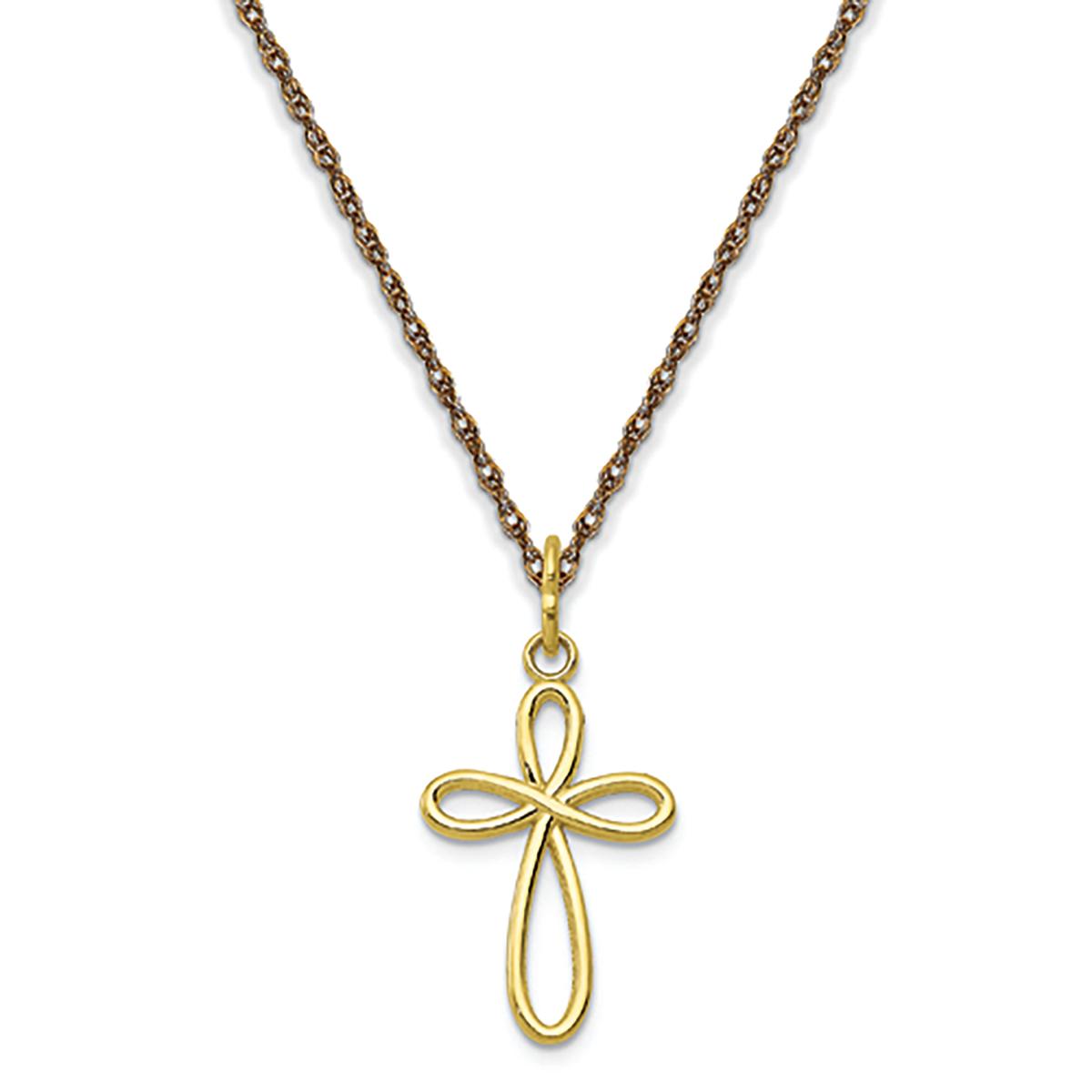 Gold Classics™ 10kt. Yellow Gold Ribbon Cross Pendant