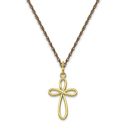 Gold Classics™ 10kt. Yellow Gold Ribbon Cross Pendant