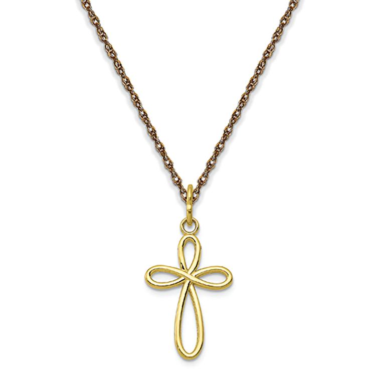 Gold Classics(tm) 10kt. Yellow Gold Ribbon Cross Pendant