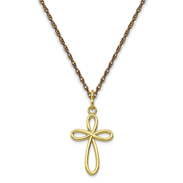 Gold Classics&#40;tm&#41; 10kt. Yellow Gold Ribbon Cross Pendant - image 