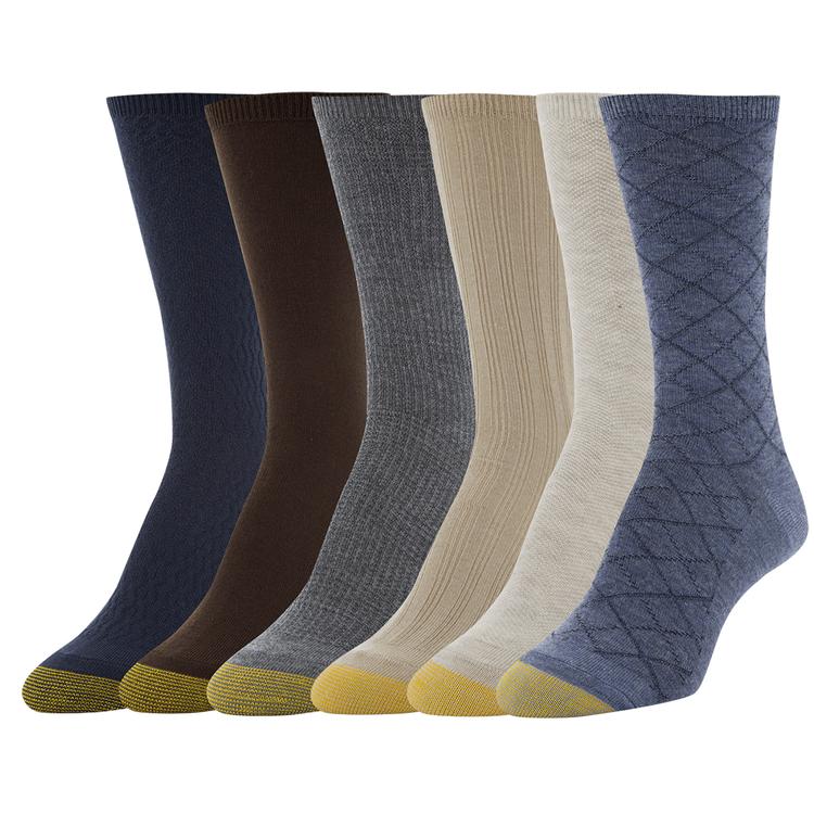 Womens Gold Toe(R) 6pk. Textured Crew Socks