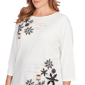 Plus Size Ruby Rd. Must Haves II Snowflake Script Tee - image 5