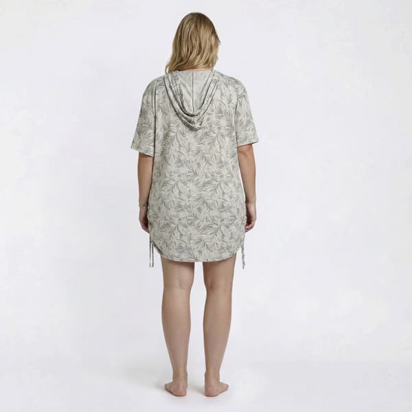 Plus Size J Valdi Costa Side Tie Zip Hoodie Swim Cover Up