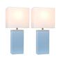 Elegant Designs&#8482; Modern Leather Table Lamps - Set of 2 - image 3