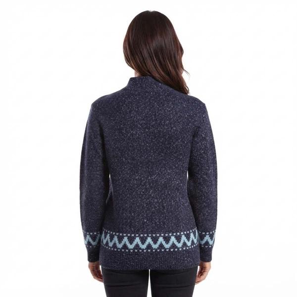 Womens Tint & Shadow Long Sleeve Snowflake Marled Sweater
