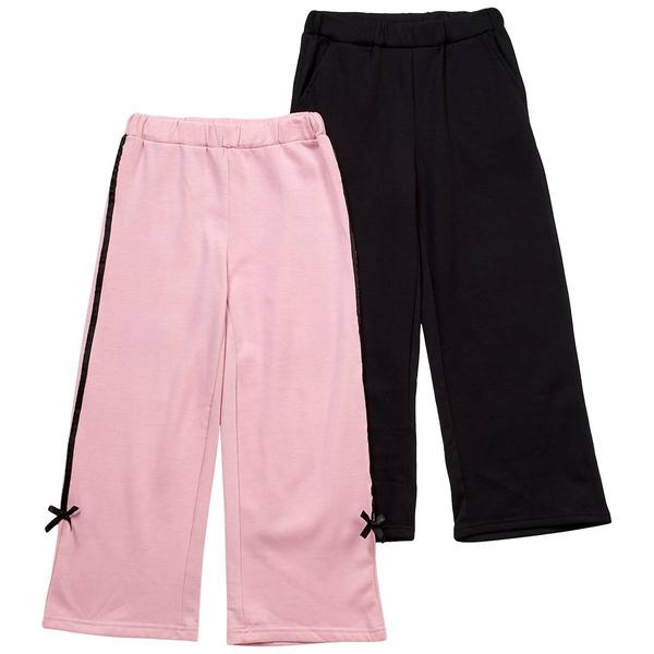 Girls (7-12) BTween(R) 2pk. Bow & Solid Wide Leg Pants - image 