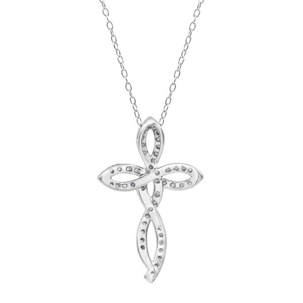 Diamond Classics&#8482; Sterling Silver Diamond Cross Pendant Necklace