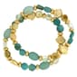 Ashley Cooper(tm) Aqua 2 Row Beaded Stretch Bracelet - image 1