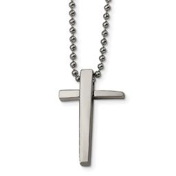 Mens Gentlemen's Classics(tm) Unique Stainless Steel Cross Necklace