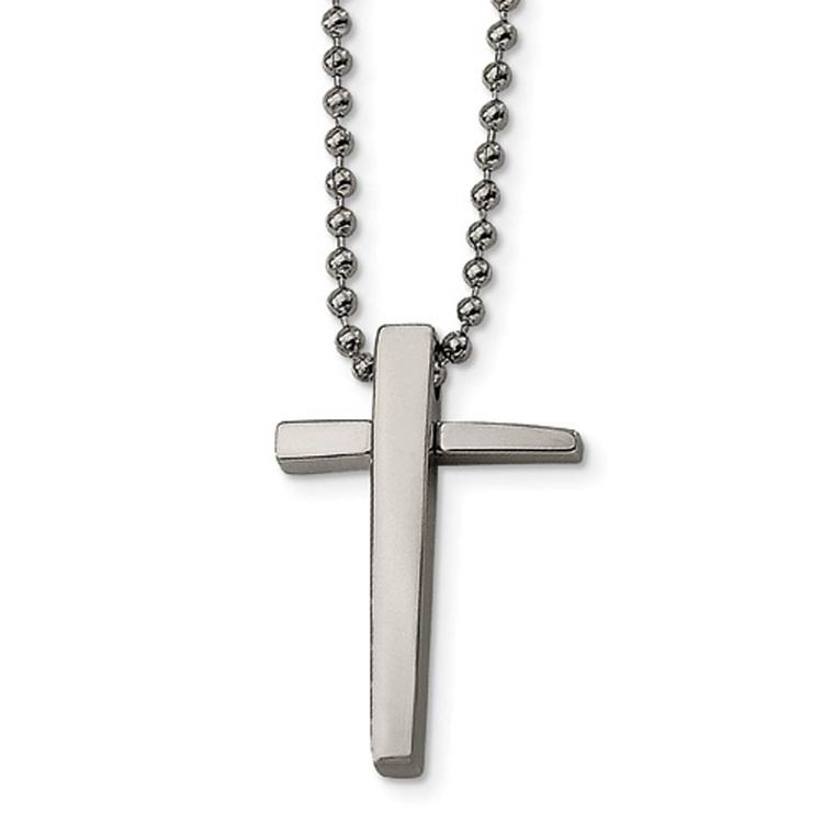 Mens Gentlemen's Classics(tm) Unique Stainless Steel Cross Necklace