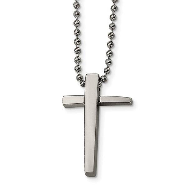 Mens Gentlemen's Classics&#40;tm&#41; Unique Stainless Steel Cross Necklace - image 