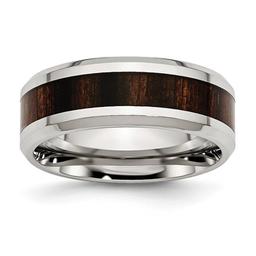 Mens Gentlemen's Classics(tm) Black Wood Enamel Inlay Wedding Band