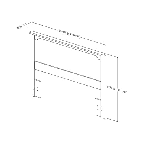 South Shore Fusion Full/Queen Headboard - White