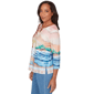 Petite Alfred Dunner Beachcomber Sunset Beach Keyhole Blouse - image 4