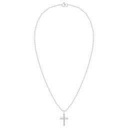 Nova Star® Sterling Silver Lab Grown Diamond Cross Pendant