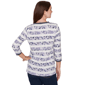 Petite Ruby Rd. Jetsetter Floral Chevron Knot Front Blouse - image 2