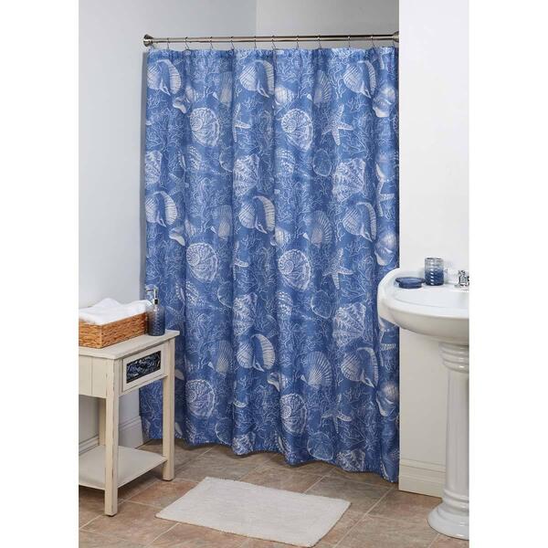 Etched Shells 17pc. Shower Curtain Set - image 