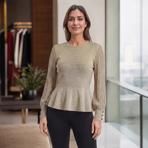 Womens Nanette Lepore Long Sleeve Lurex Peplum Sweater - image 