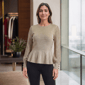 Womens Nanette Lepore Long Sleeve Lurex Peplum Sweater - image 1