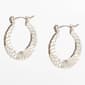 Design Collection Silver-Tone Textured Hoop Earrings - image 1