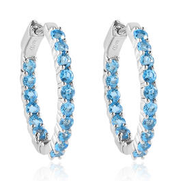 Gemstone Classics&#8482; Blue Topaz Inside-Out Hoop Earrings