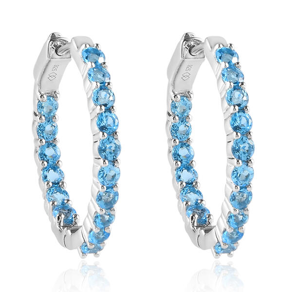 Gemstone Classics&#8482; Blue Topaz Inside-Out Hoop Earrings