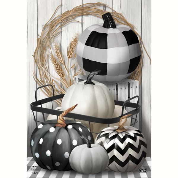 Briarwood Lane Black & White Pumpkins Garden Flag - image 