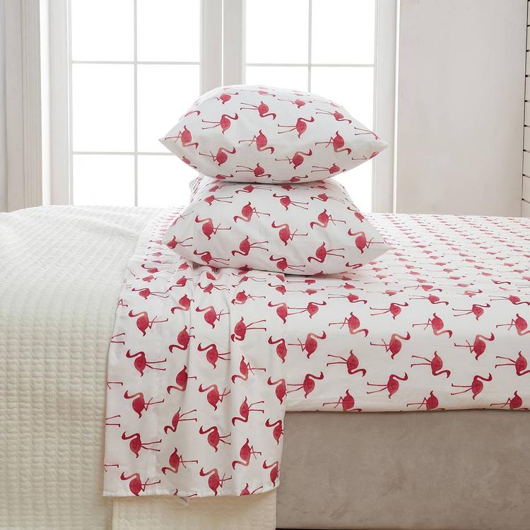 FreshFolds Newport Flamingos Microfiber Sheet Set