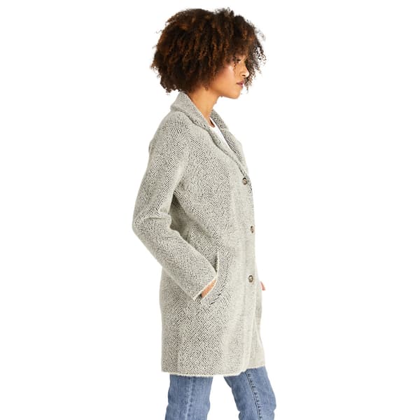 Womens NVLT Single Breasted Herringbone Coatigan