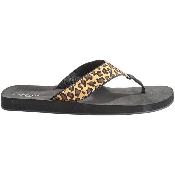 Womens Capelli New York Leopard Flip Flops