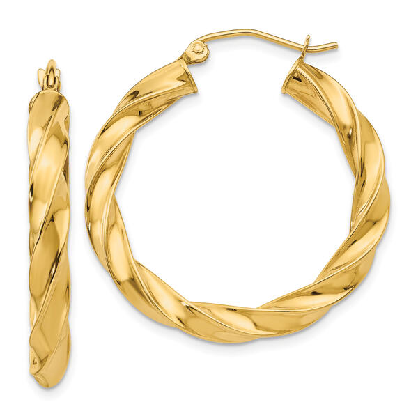 Gold Classics&#40;tm&#41; 14kt. Gold Light Twisted Hoop Earrings - image 