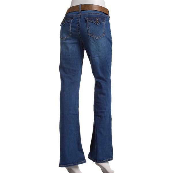 Juniors Wallflower Paradise Belted Low Rise Flare Jeans