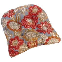 Jordan Manufacturing Floral Wicker Chair Cushion - Taupe