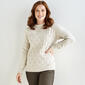 Petite Napa Valley Long Sleeve Marled Cable Front Crew Sweater - image 1