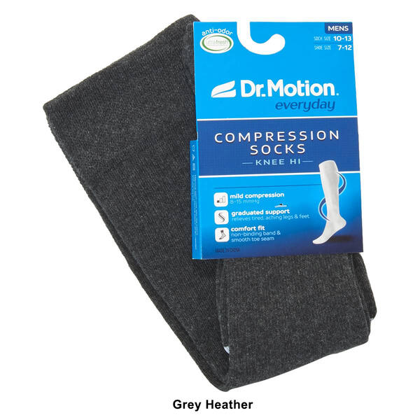 Mens Dr. Motion Cotton Solid Compression Over The Calf Socks