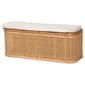 bali & pari Ishana Bohemian Natural Rattan Storage Bench - image 1