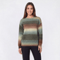 Womens Leo & Nicole Long Sleeve Crew Neck Ombre Yarn Sweater - image 3