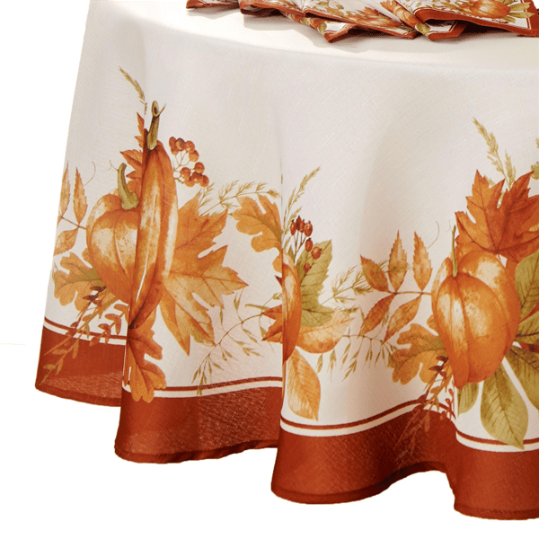 Threadmade Autumn Pumpkin Grove Fall Tablecloth
