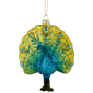 Northlight Yellow & Blue Peacock Glass Christmas Ornament - image 1