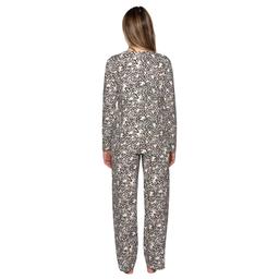 Womens HUE® Long Sleeve White Asparagus Timeless Pajama Set