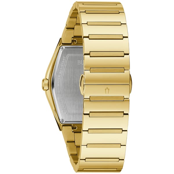 Mens Bulova Futuro Gold-tone Tonneau Black Dial Watch - 97A164