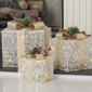 Seasonal LLC LED White Glitter Giftboxes - Set of 3 - image 2