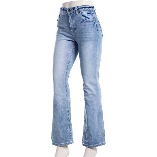 Juniors Gogo Rhinestone Horseshoe Back Pocket Bootcut Jeans - image 