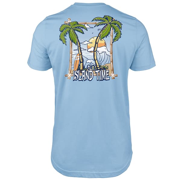 Mens Island Time Short Sleeve Tee - Light Blue