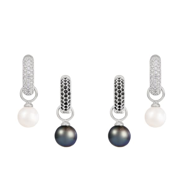 Splendid Pearls Interchangeable Pearl Huggies Earrings