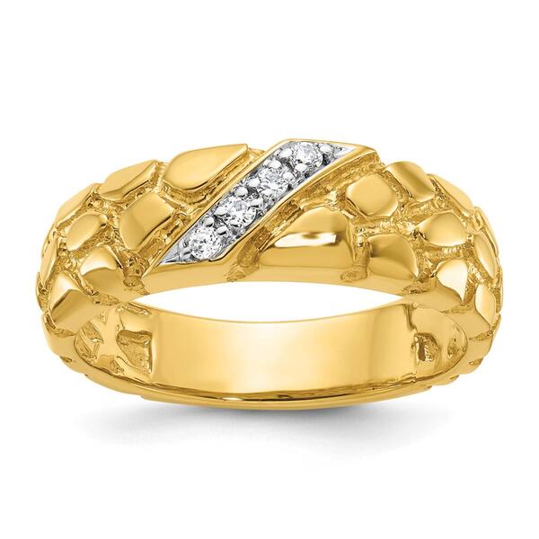 Mens Gentlemens Classics&#40;tm&#41; 14kt. Gold 5/8ct. Nugget Diamond Ring - image 