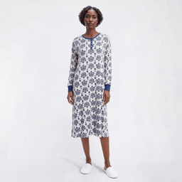 Plus Size Rene Rofe(R)  Long Sleeve Damask Printed 42 Sleepgown