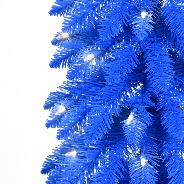 Puleo International Pre-Lit Blue Alpine Pencil Christmas Tree