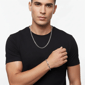Mens Iron Saints Box Chain Link Silver-Tone Necklace Bracelet Set - image 2