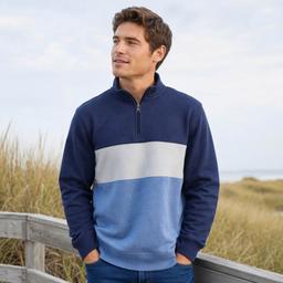 Mens IZOD(R) Jasper Fleece Color Block 1/4 Zip Sweatshirt
